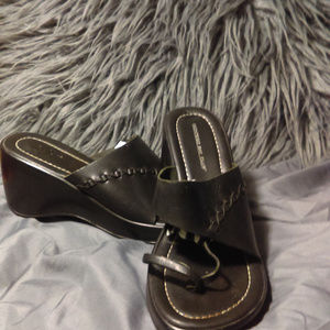 MONTEGO BAY CLUB Black leather Wedge Size 9 1/2